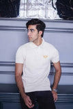 Men's Cream Ribbed Polo Shirt