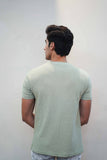 Men's Textured Green Crew Neck T-Shirt