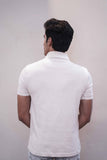 Men's Cream Ribbed Polo Shirt