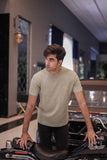 Men's Textured Green Crew Neck T-Shirt